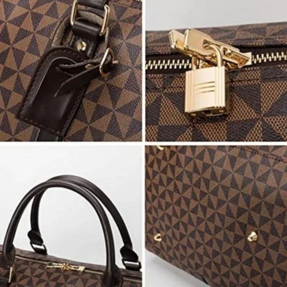 New Men's Travel Duffel Bag Leather - Picture 3 of 8